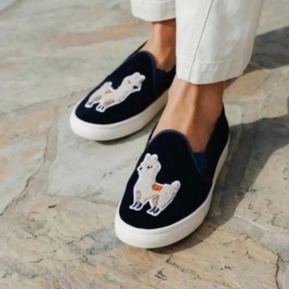 Soludos Velvet Llama Slip On Sneakers